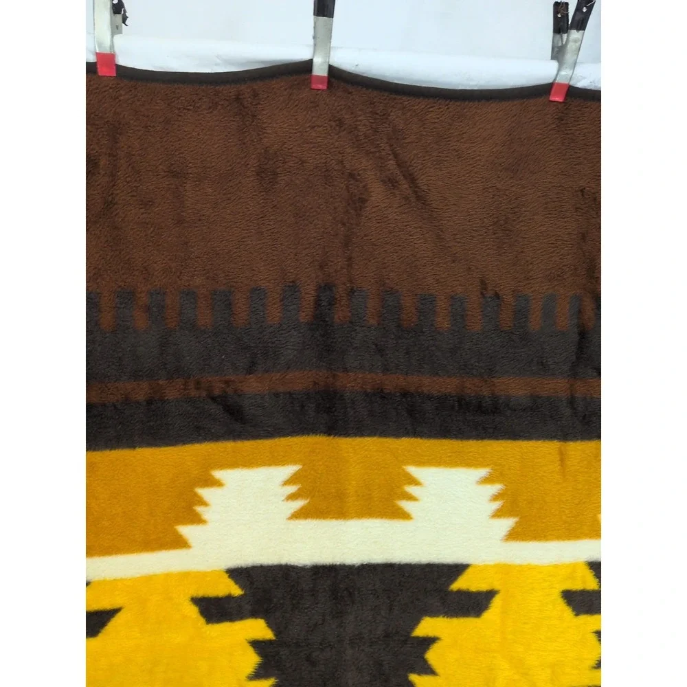 Vintage Beiderlack Blanket Aztec Colorful Reversible Southwest 54x70 Desert
